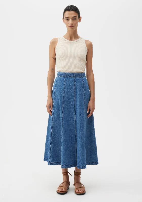 Amiko Denim Skirt_Blue linen skirt relaxed