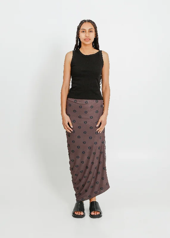 AMIRI TUBE SKIRT / MOCHA-BLACK velvet skirt sumptuous