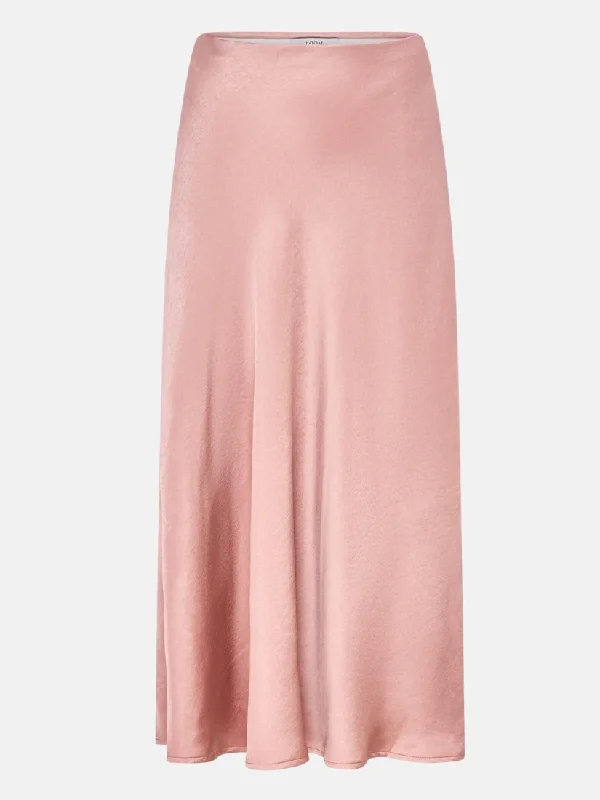 Celeste Bias Cut Blush Satin Skirt velvet skirt plush