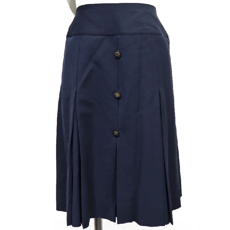 Chanel Wool Pleated Skirt 2795V154 silk skirt lustrous