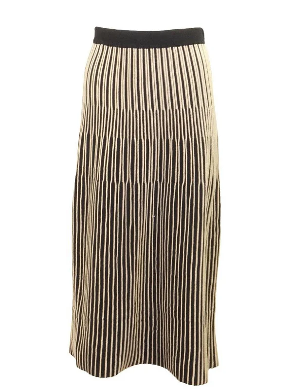 Cinnamon Knit Piping Midi Skirt silk skirt elegant