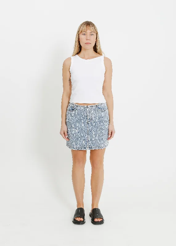 LARA MINI SKIRT  / LIGHT INDIGO slim fit skirt