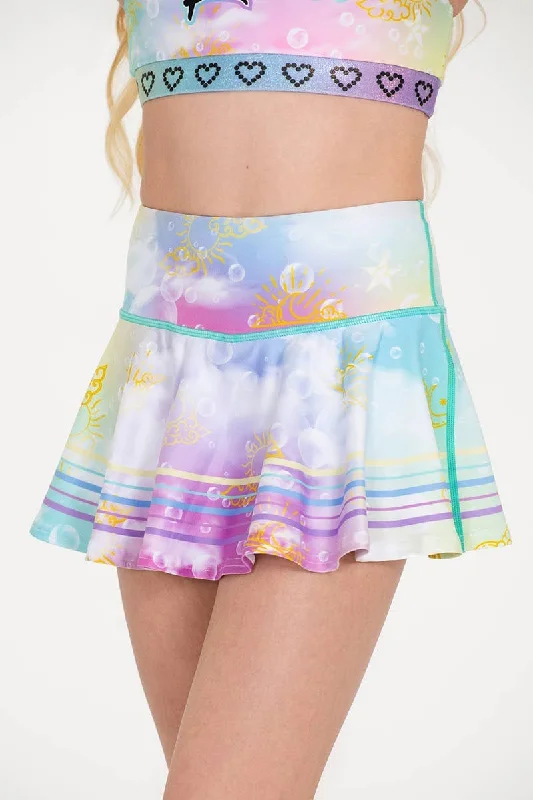 Legendary Flouncy Skirt in Daydream button skirt front