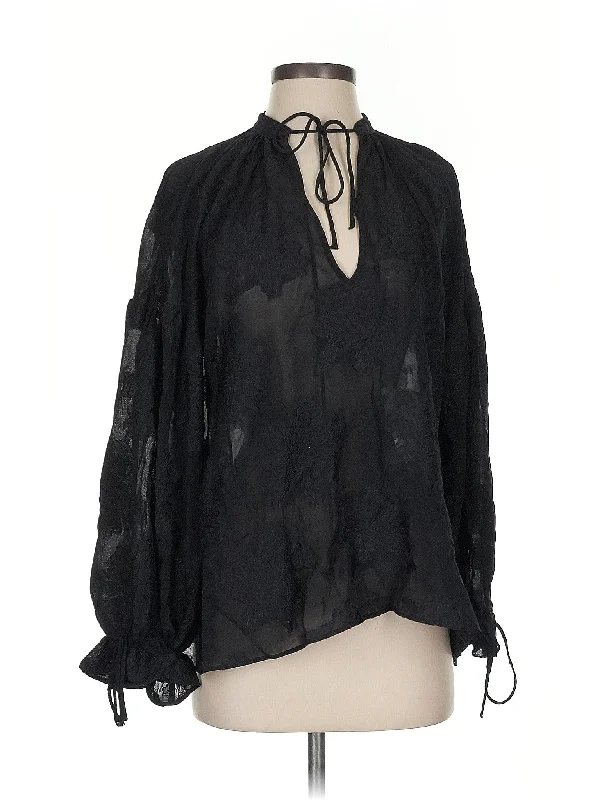 Long Sleeve Blouse Side Tie Blouse