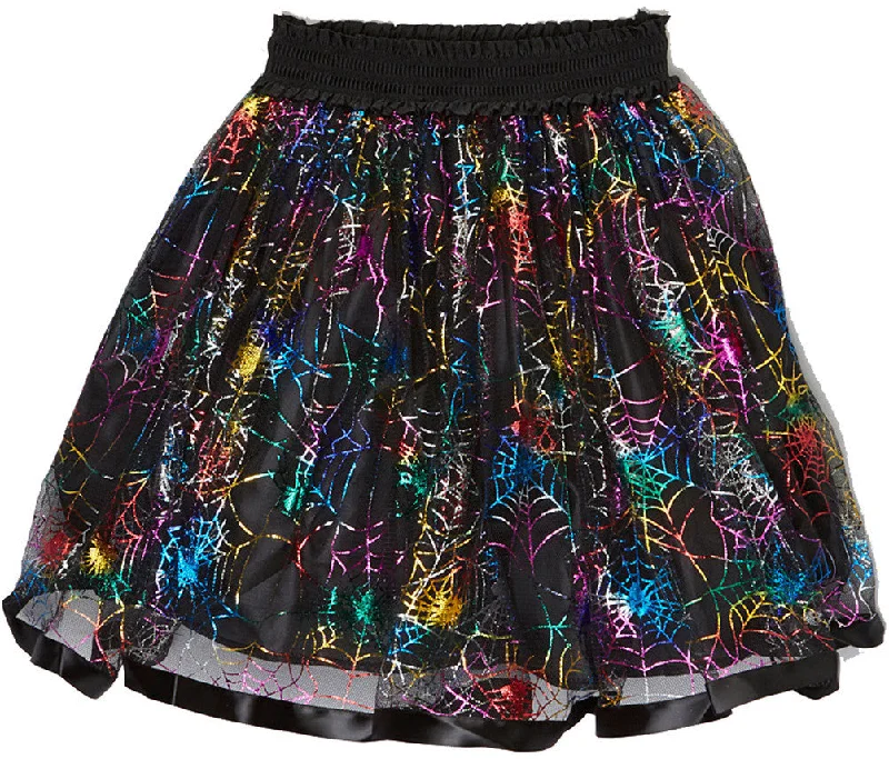 Rainbow Spiderweb Skirt denim skirt classic