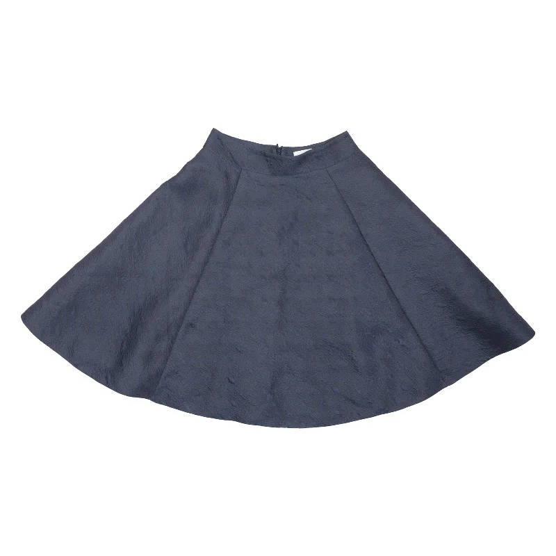 REISS Andrea Knee Length Flare Skirt Blue Crazy Pattern Womens UK 4 wool skirt warm