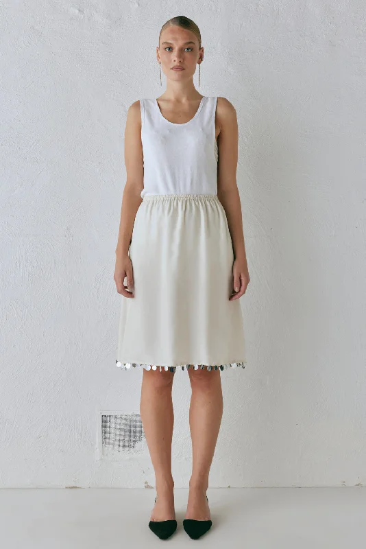 Spritz Midi Skirt Cream lightweight skirt design