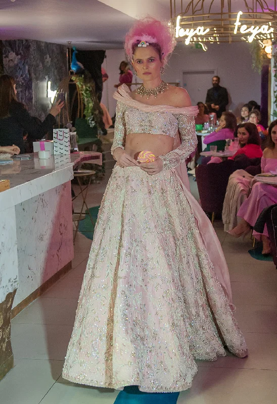 Pink Embroidered Top and Skirt corduroy skirt cozy