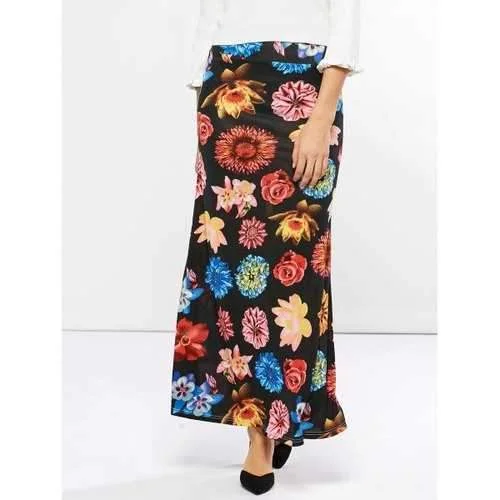 Mid Waist Floral Print Skirt - Floral Xl lace skirt romantic