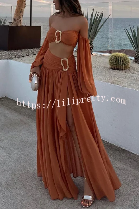 Vacation Chic Chiffon High Rise Flowy Asymmetrical Drape Maxi Skirt denim skirt stylish